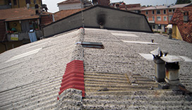 Vista tettoia in Eternit lato fronte